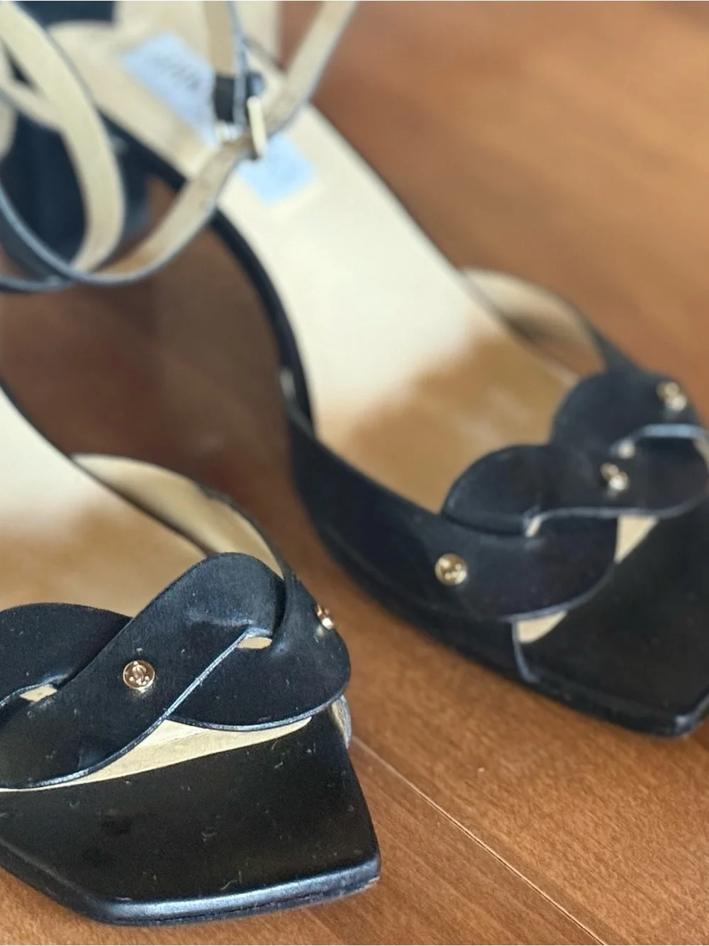 Jimmy Choo Heloise Black Leather Platform Sandals — Size 41.5 (US 10.5)